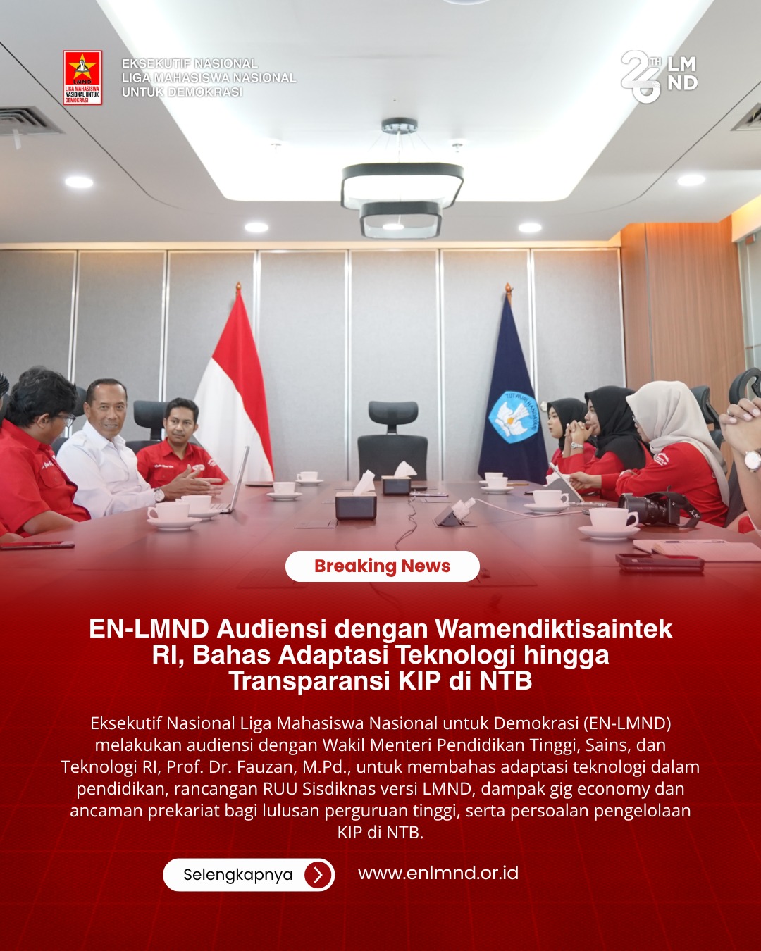 EN-LMND Audiensi dengan Wamendiktisaintek RI, Bahas Adaptasi Teknologi hingga Transparansi KIP di NTB