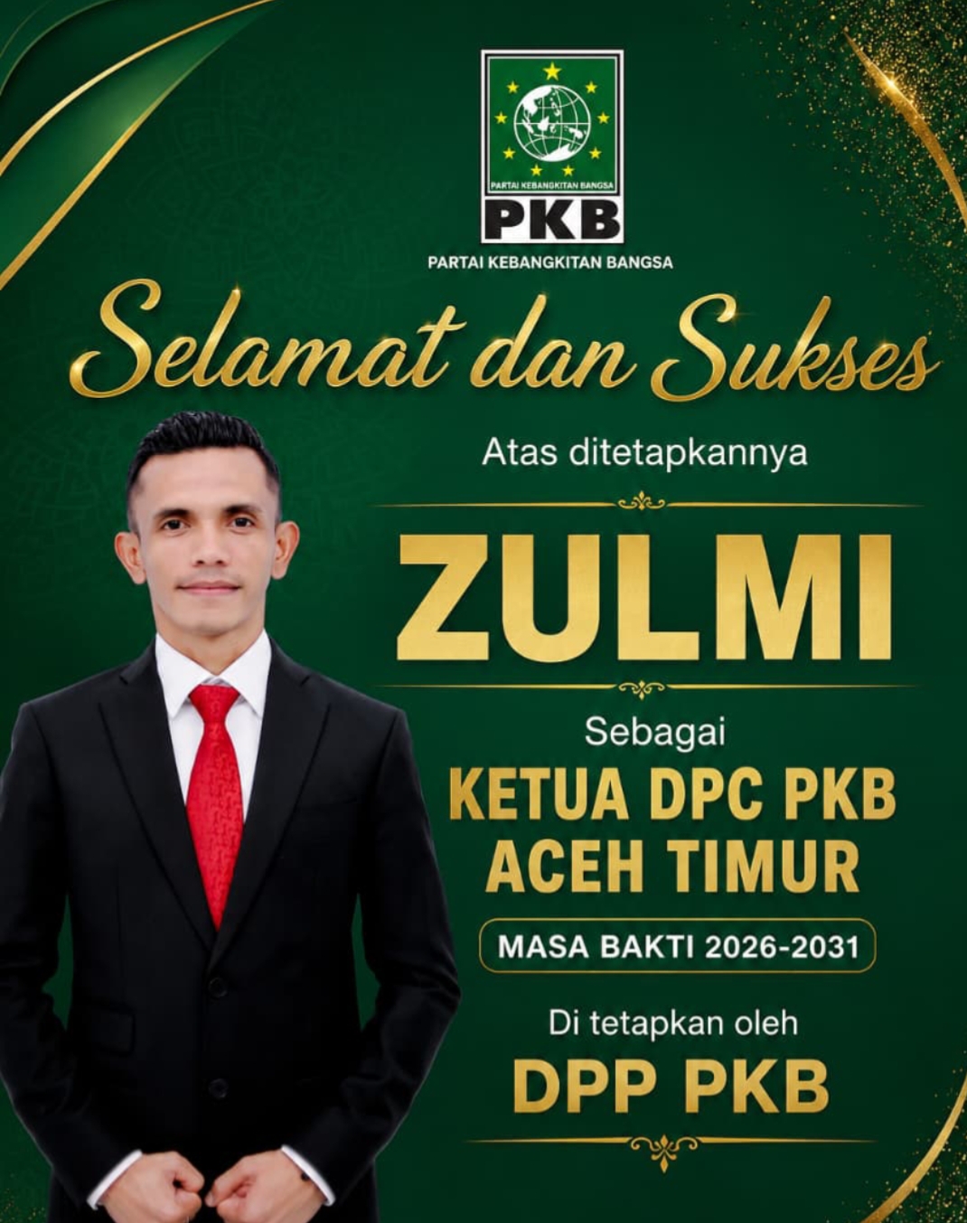 Unggul dalam Uji Kelayakan, Anggota DPRK Zulmi Dipercaya Pimpin DPC PKB Aceh Timur
